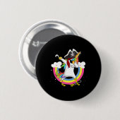 Niedliches Pirate Magical Unicorn Fun Phantastisch Button (Vorne & Hinten)