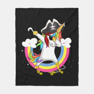 Niedliches Pirate Magical Unicorn Fun Phantastisch Fleecedecke