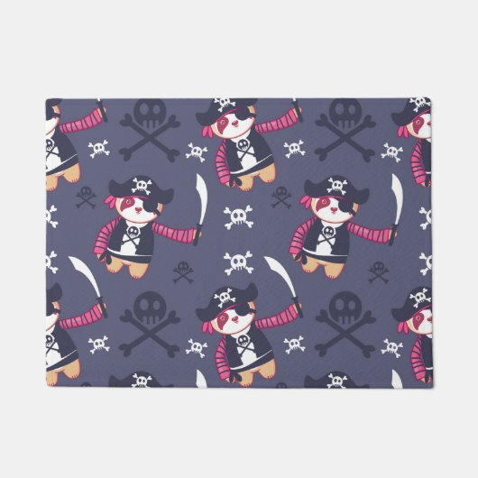Niedliches Pirate Panda Bear Pattern Fußmatte (Vorderseite)
