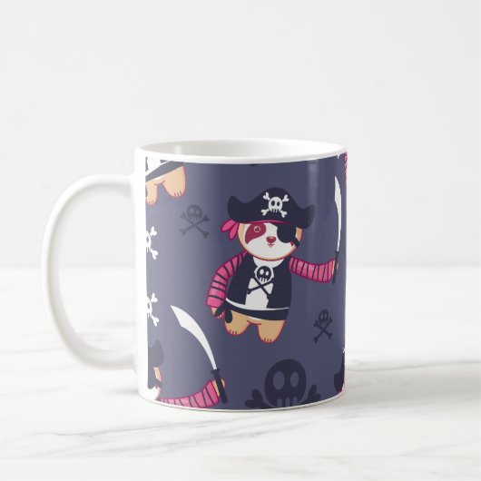 Niedliches Pirate Panda Bear Pattern Kaffeetasse (Links)