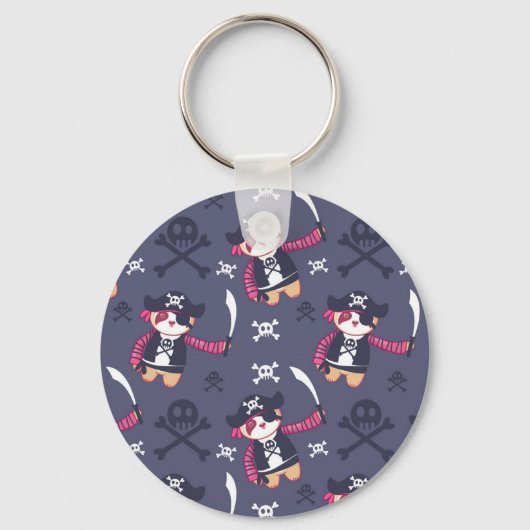 Niedliches Pirate Panda Bear Pattern Schlüsselanhänger (Vorderseite)