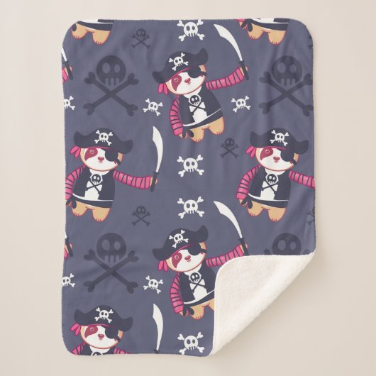 Niedliches Pirate Panda Bear Pattern Sherpadecke (Vorderseite)