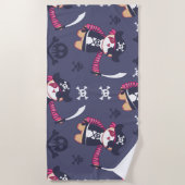 Niedliches Pirate Panda Bear Pattern Strandtuch (Vorderseite)