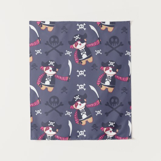 Niedliches Pirate Panda Bear Pattern Wandteppich (Vorderseite)
