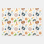 Niedliches Pirate Themed Nautic Pattern Geschenkpapier Set (Vorderseite 3)