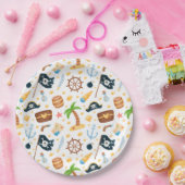 Niedliches Pirate Themed Nautic Pattern Pappteller (Party)