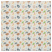 Niedliches Pirate Themed Nautic Pattern  Stoff (Muster)