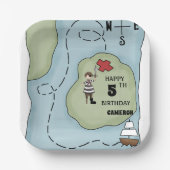 Niedliches Pirate Treasure Karte Kindergeburtstag  Pappteller (Vorderseite)