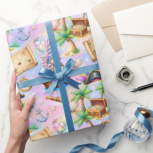 Niedliches Piraten Abenteuer Muster Geschenkpapier
