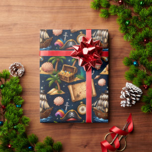 Niedliches Piraten Abenteuer Muster Geschenkpapier