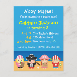 Niedliches Piraten-Jungen-und Einladung