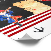 Niedliches Piratenpartynzeichen Poster (Ecke)