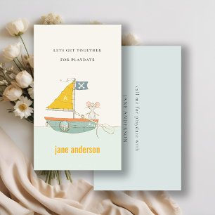 Niedliches Piratenschiff Monogram Kid Playdate Cal Visitenkarte