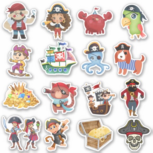 Niedliches Pirates Scrapbook Sticker Pack #004 (Vorderseite)