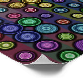 Niedliches Pitbuli Welpe auf Circle Pattern Poster (Ecke)