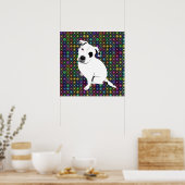 Niedliches Pitbuli Welpe auf Circle Pattern Poster (Küche)