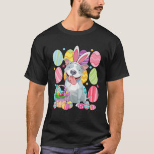 Niedliches Pitbull Ostern Sonniges Ohr farbenfrohe T-Shirt