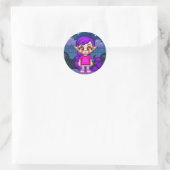 Niedliches Pixel Dunkelfeuer Runder Aufkleber (Tasche)