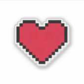 Niedliches pixelförmiges Herz Aufkleber (Vorderseite)