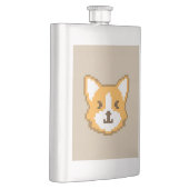 Niedliches pixeliges Hundebüschkissen Flachmann (Rechts)