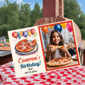 Niedliches Pizza Party Geburtstag Personalisiertes Einladung