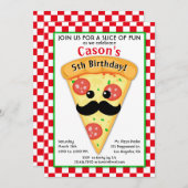 Niedliches Pizza-Party Kindergeburt Einladung (Vorne/Hinten)