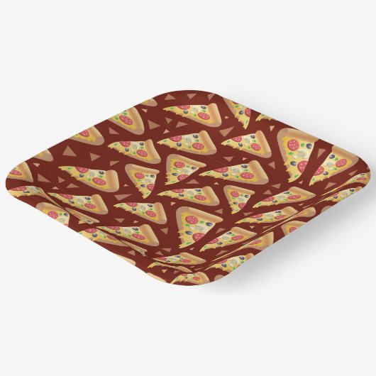 niedliches Pizza-Party mit Fliesen Pappteller (Gewinkelt)