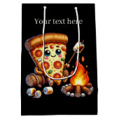 Niedliches Pizza-Party Mittlere Geschenktüte (Rückseite)