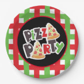 Niedliches Pizza-Party Pappteller (Vorderseite)