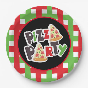Niedliches Pizza-Party Pappteller
