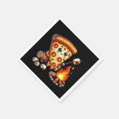 Niedliches Pizza-Party Serviette (Ecke)