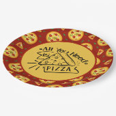 niedliches Pizzafreund Party Pappteller (Schrägansicht)