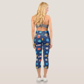 Niedliches Planetenmuster Capri Leggings (Rückseite)