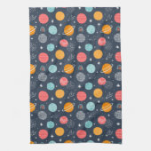 Niedliches Planetenmuster Geschirrtuch (Vertikal)