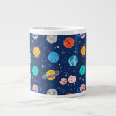 Niedliches Planetenmuster Jumbo-Tasse (Vorderseite)