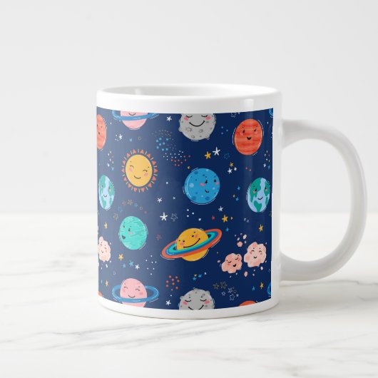 Niedliches Planetenmuster Jumbo-Tasse (Rechts)