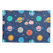 Niedliches Planetenmuster Kissenbezug (Rückseite-Links)