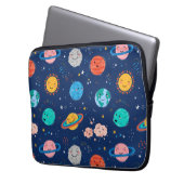 Niedliches Planetenmuster Laptopschutzhülle (Vorderseite Links)