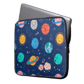 Niedliches Planetenmuster Laptopschutzhülle (Vorderseite Links)
