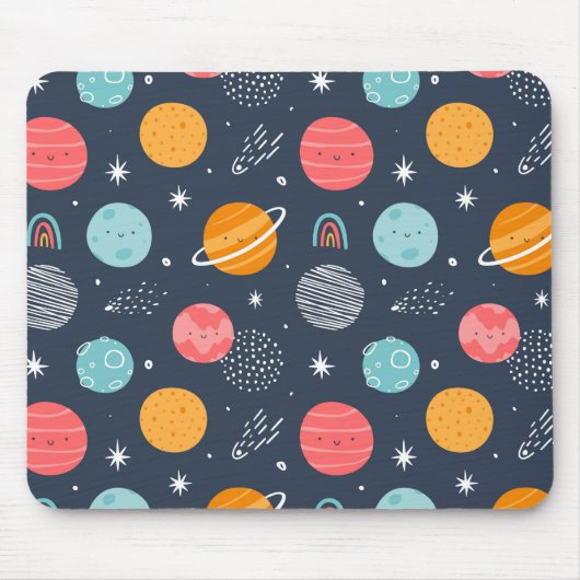 Niedliches Planetenmuster Mousepad (Vorne)