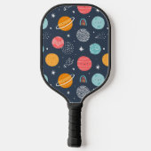 Niedliches Planetenmuster Pickleball Schläger (Rückseite)