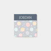 Niedliches Planetenmuster Post-it Klebezettel (Vorderseite)