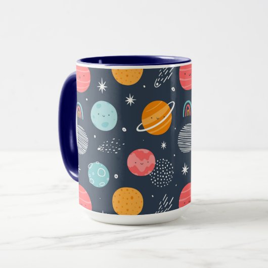 Niedliches Planetenmuster Tasse (Vorderseite Links)
