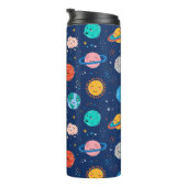 Niedliches Planetenmuster Thermosbecher (Nach rechts gedreht)