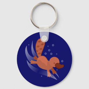 niedliches Platypus Tauchen Schlüsselanhänger