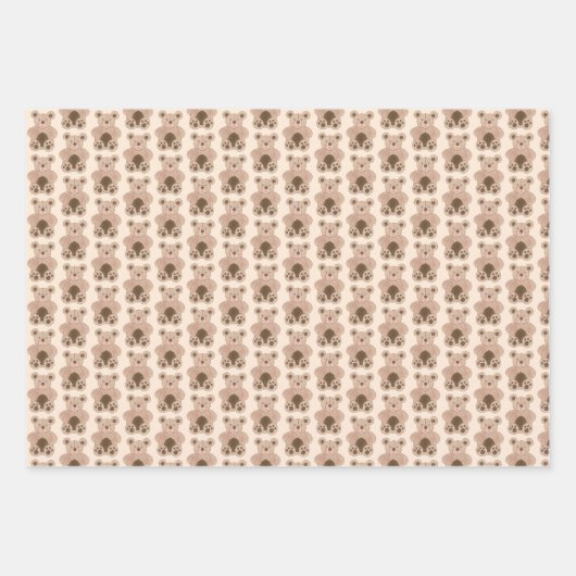 Niedliches Plüschtier Geschenkpapier Set (Vorderseite 2)