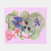 niedliches Podcast mit rosa Telefonnummer Fleecedecke (Vorderseite (Horizontal))