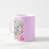 niedliches Podcast mit rosa Telefonnummer Kaffeetasse (Vorderseite Links)