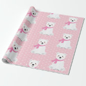 Niedliches Polar Bear Baby Girl Pink Geschenkpapier (Ungerollt)