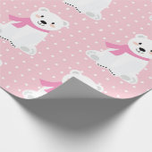 Niedliches Polar Bear Baby Girl Pink Geschenkpapier (Ecke)